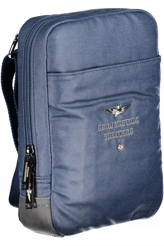 Aeronautica Militare Blue Polyester Men Shoulder Bag