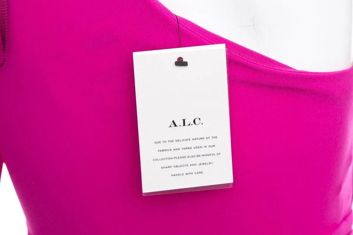 ALC Fuchsia Cropped One Shoulder Blouse SZ 0 NWT