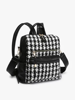 Amelia Vegan Houndstooth Backpack
