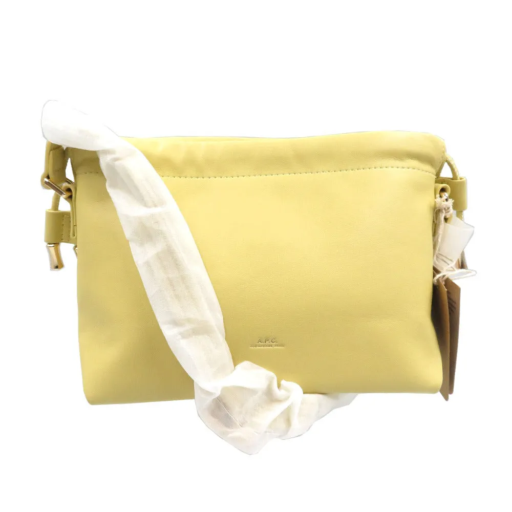 A.P.C. Shoulder Bag PUAAT-F61582 Polyurethane, Polyester Pale yellow ninon mini Women Used