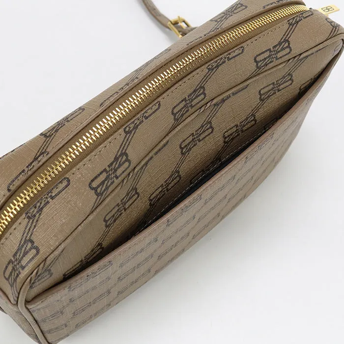 BALENCIAGA 702723 Shoulder Bag BB Monogram Signature Medium Camera Bag Coated canvas Brown unisex