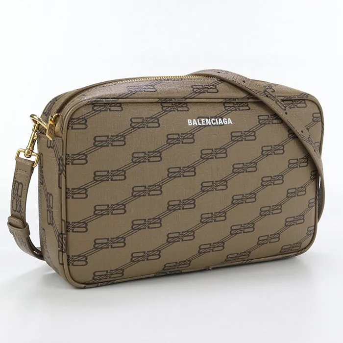 BALENCIAGA 702723 Shoulder Bag BB Monogram Signature Medium Camera Bag Coated canvas Brown unisex