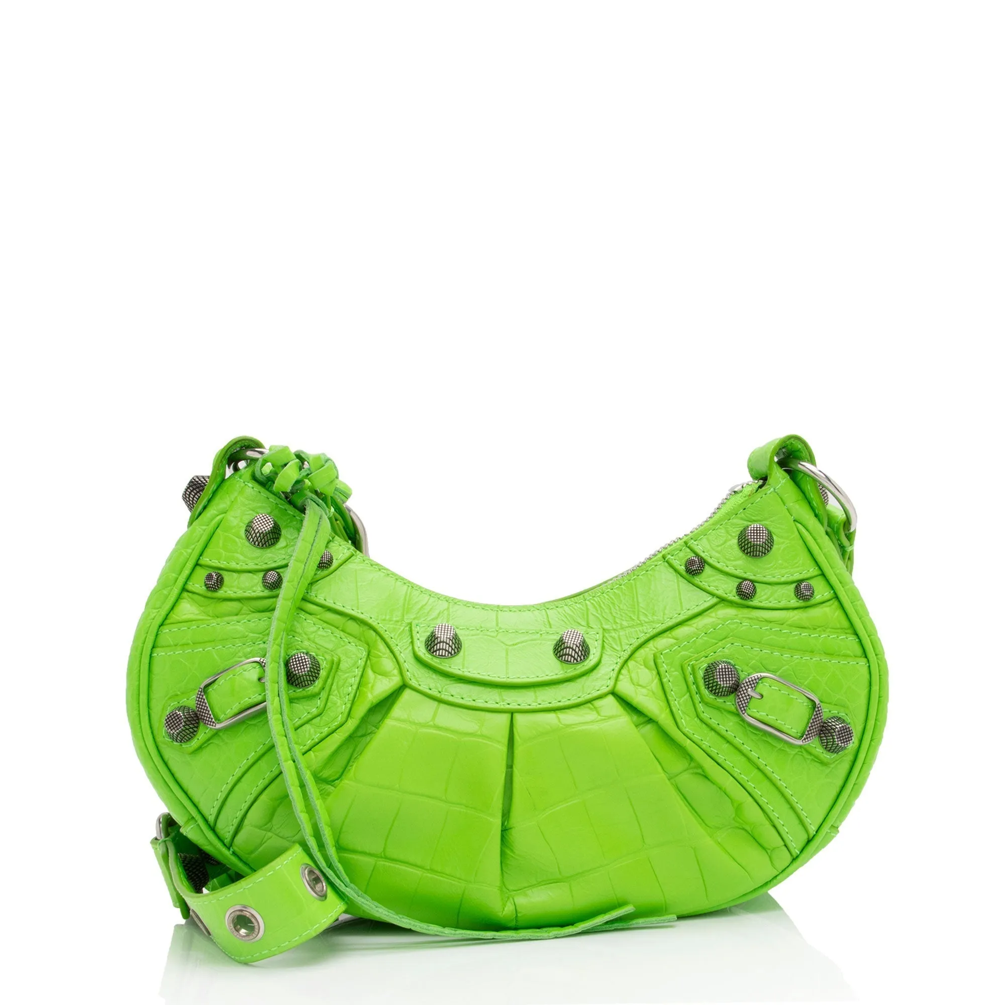Balenciaga Crocodile Embossed Le Cagole XS Shoulder Bag (SHF-kVl4nx)