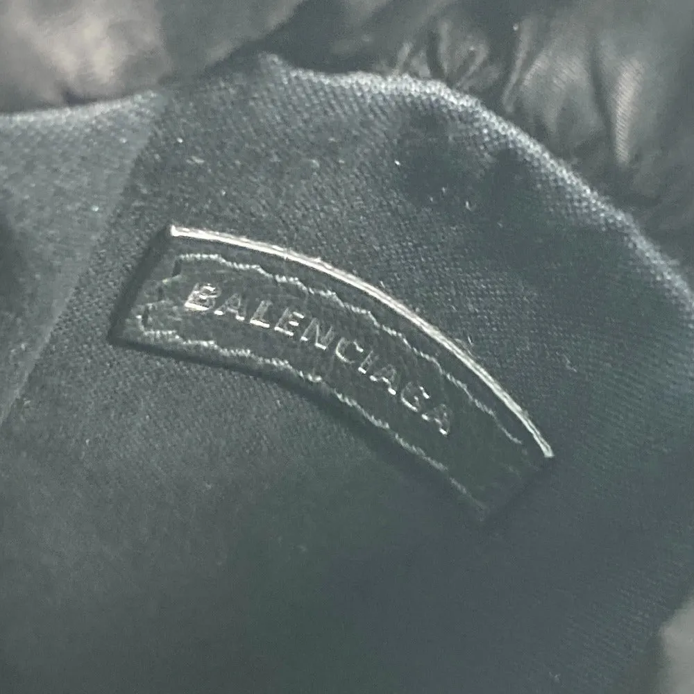 BALENCIAGA Shoulder Bag 618193 Nylon / leather black Bottle Holder Drawstring Bag logo Women Used