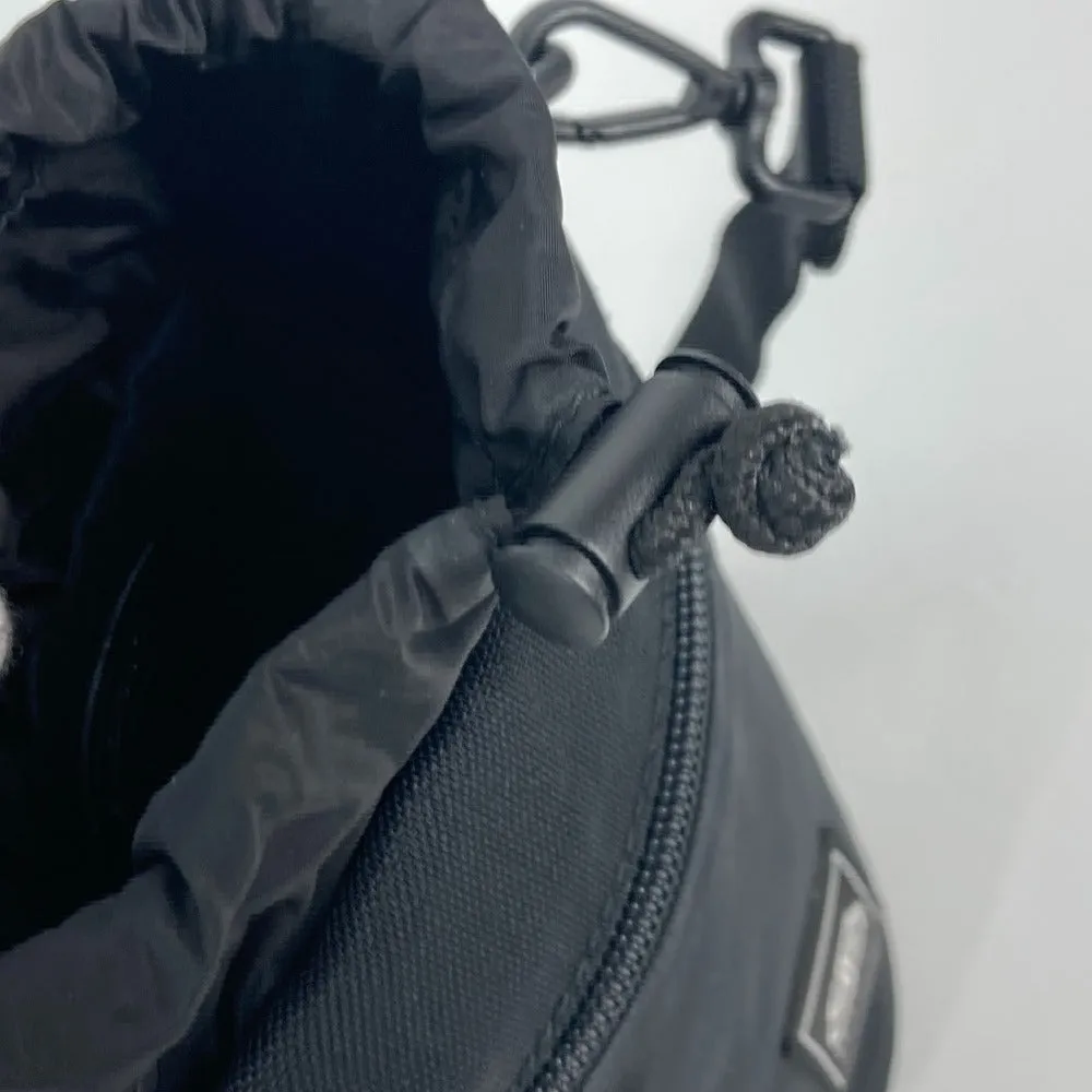 BALENCIAGA Shoulder Bag 618193 Nylon / leather black Bottle Holder Drawstring Bag logo Women Used