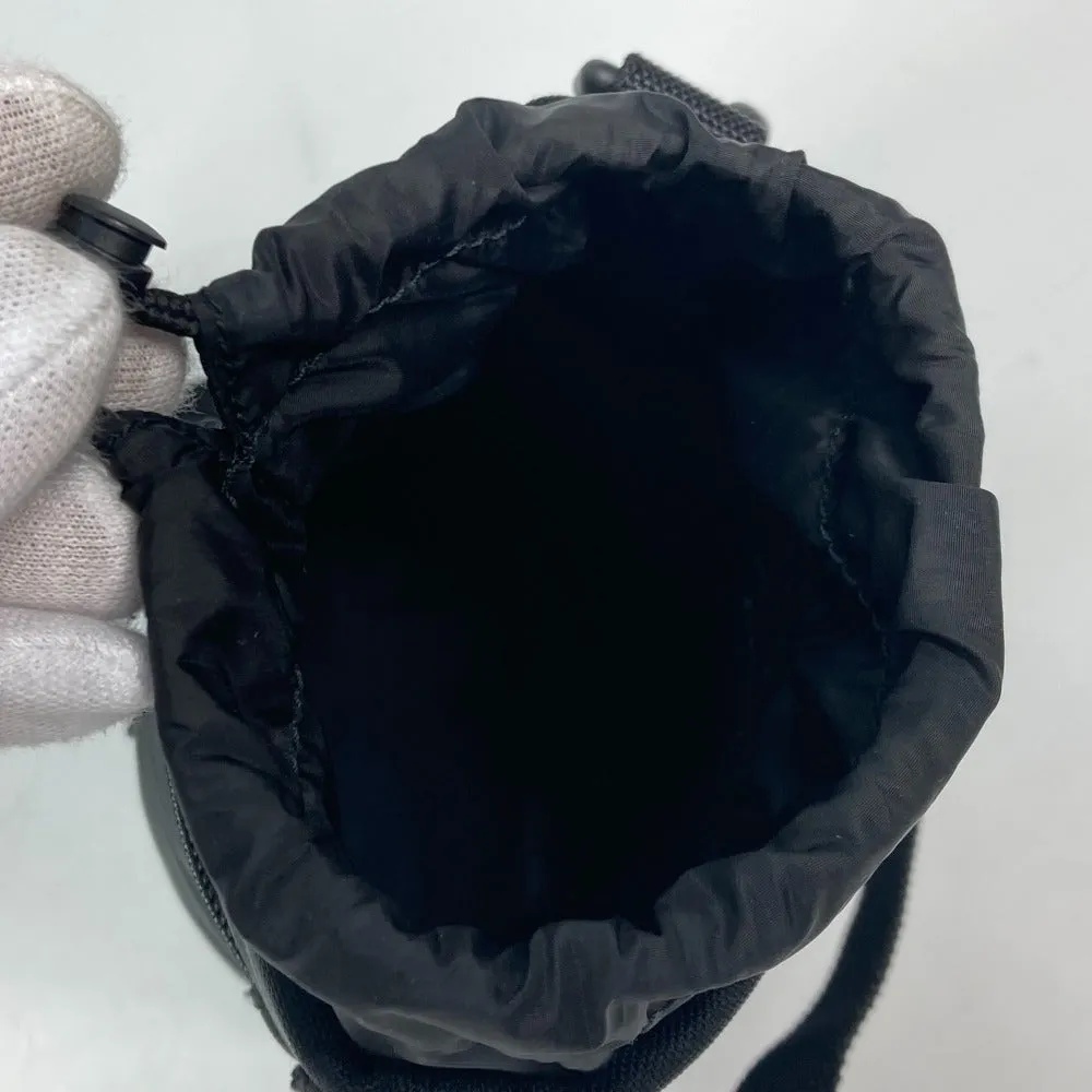BALENCIAGA Shoulder Bag 618193 Nylon / leather black Bottle Holder Drawstring Bag logo Women Used