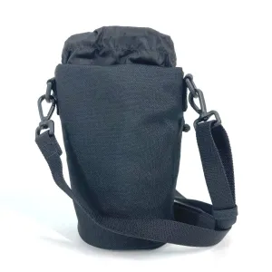 BALENCIAGA Shoulder Bag 618193 Nylon / leather black Bottle Holder Drawstring Bag logo Women Used