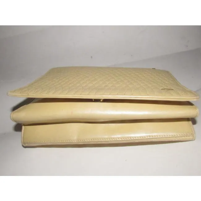 Bally Vintage Pursesdesigner Purses Pale Yellow Quilted Leather Shoulder Bag