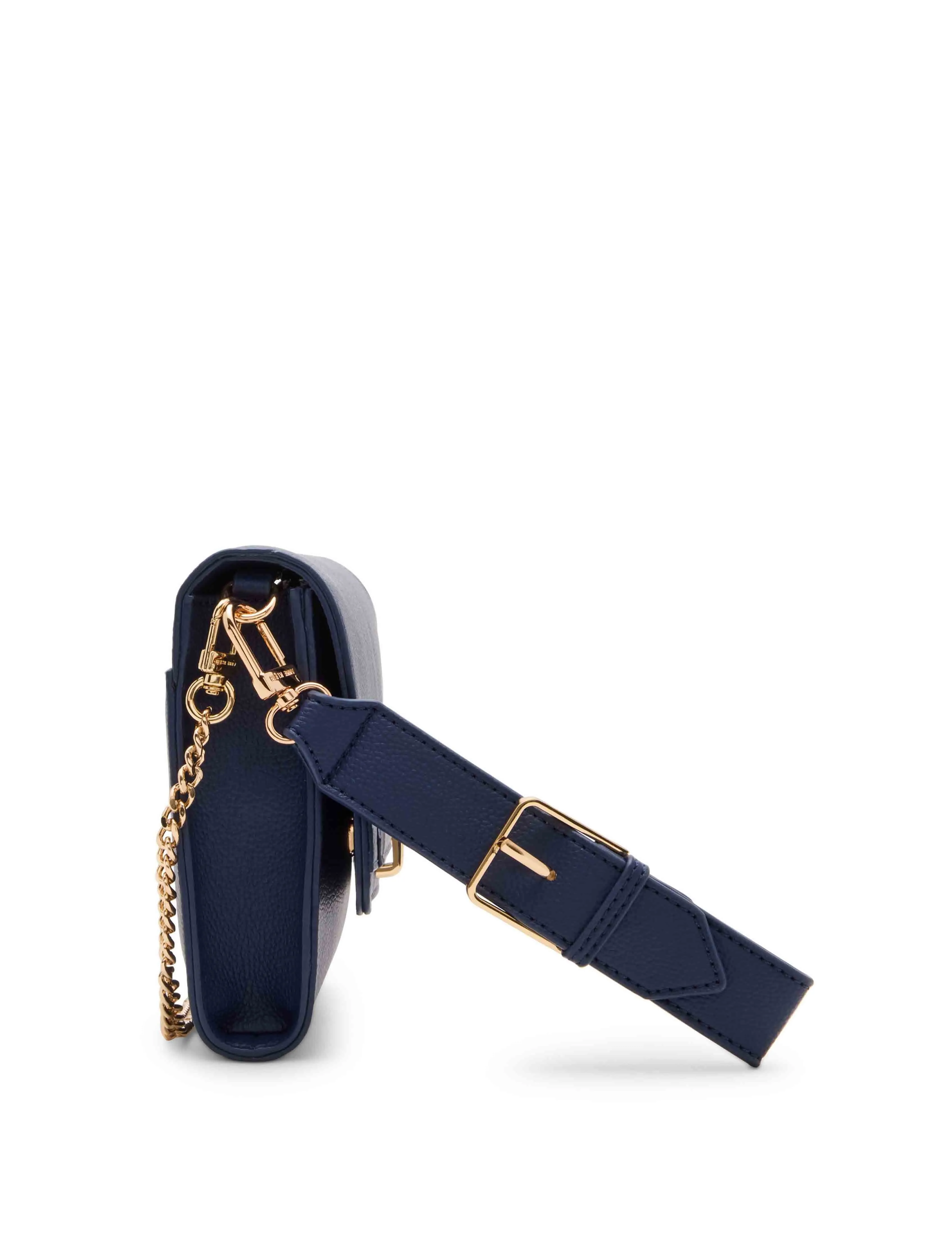 Belted Clutch with Detachable Wristlet and Crossbody Strap