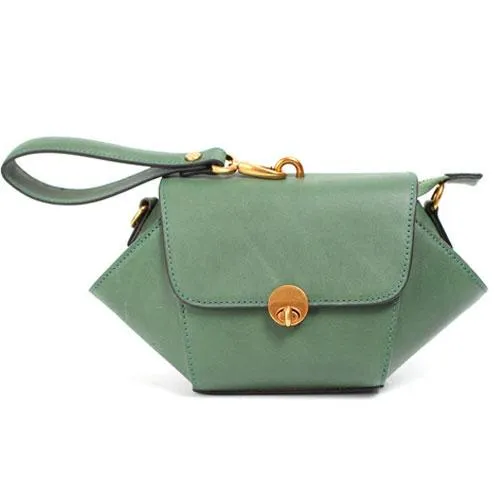 Blue Fashion Flap Over Shoulder Bag Women's Small Leather Crossbody Bag Blue Wristlet Bag Purse