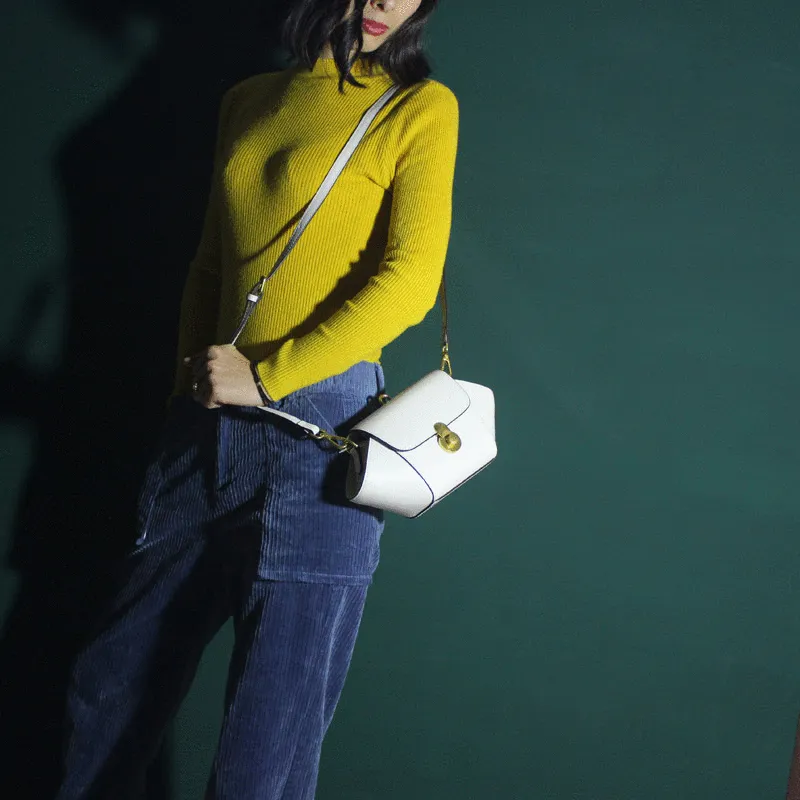 Blue Fashion Flap Over Shoulder Bag Women's Small Leather Crossbody Bag Blue Wristlet Bag Purse