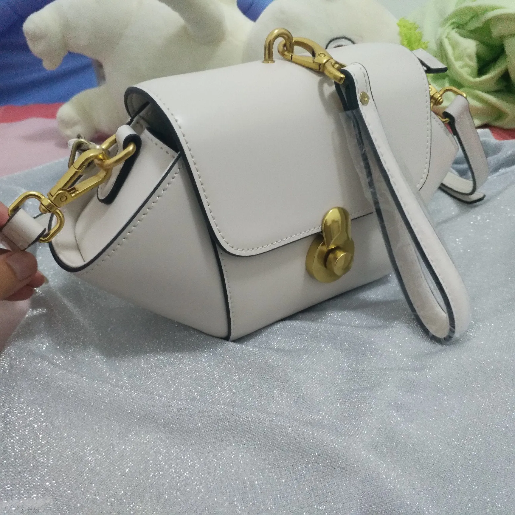 Blue Fashion Flap Over Shoulder Bag Women's Small Leather Crossbody Bag Blue Wristlet Bag Purse