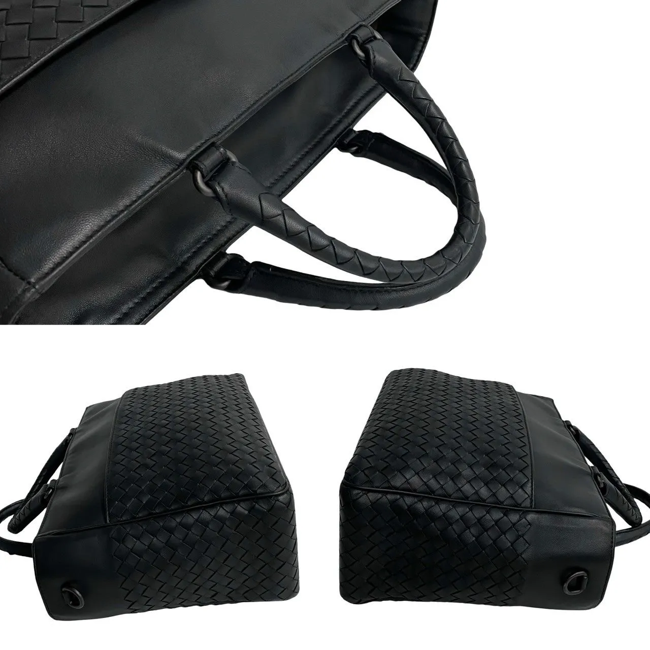 BOTTEGAVENETA Shoulder Bag leather black INTRECCIATO