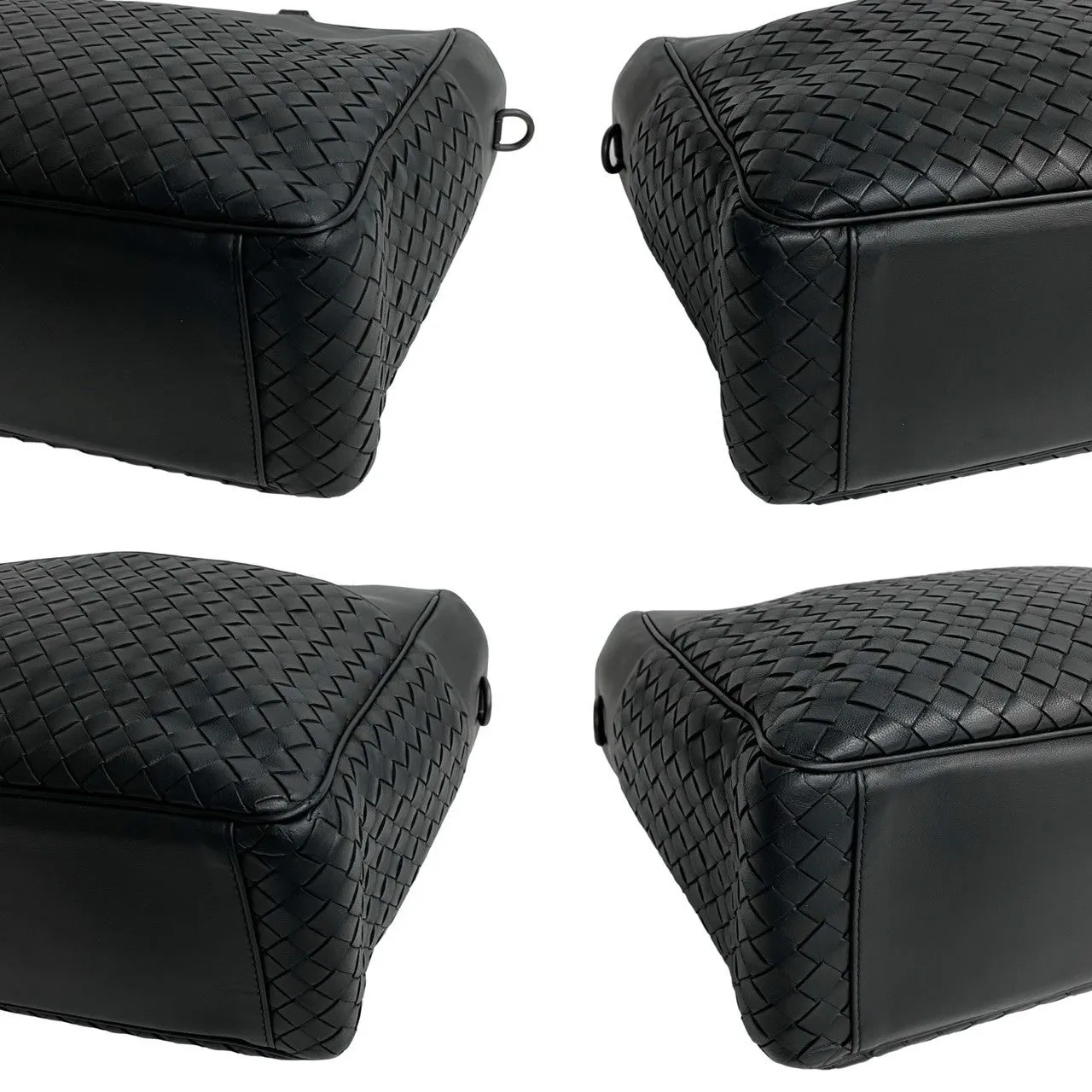 BOTTEGAVENETA Shoulder Bag leather black INTRECCIATO