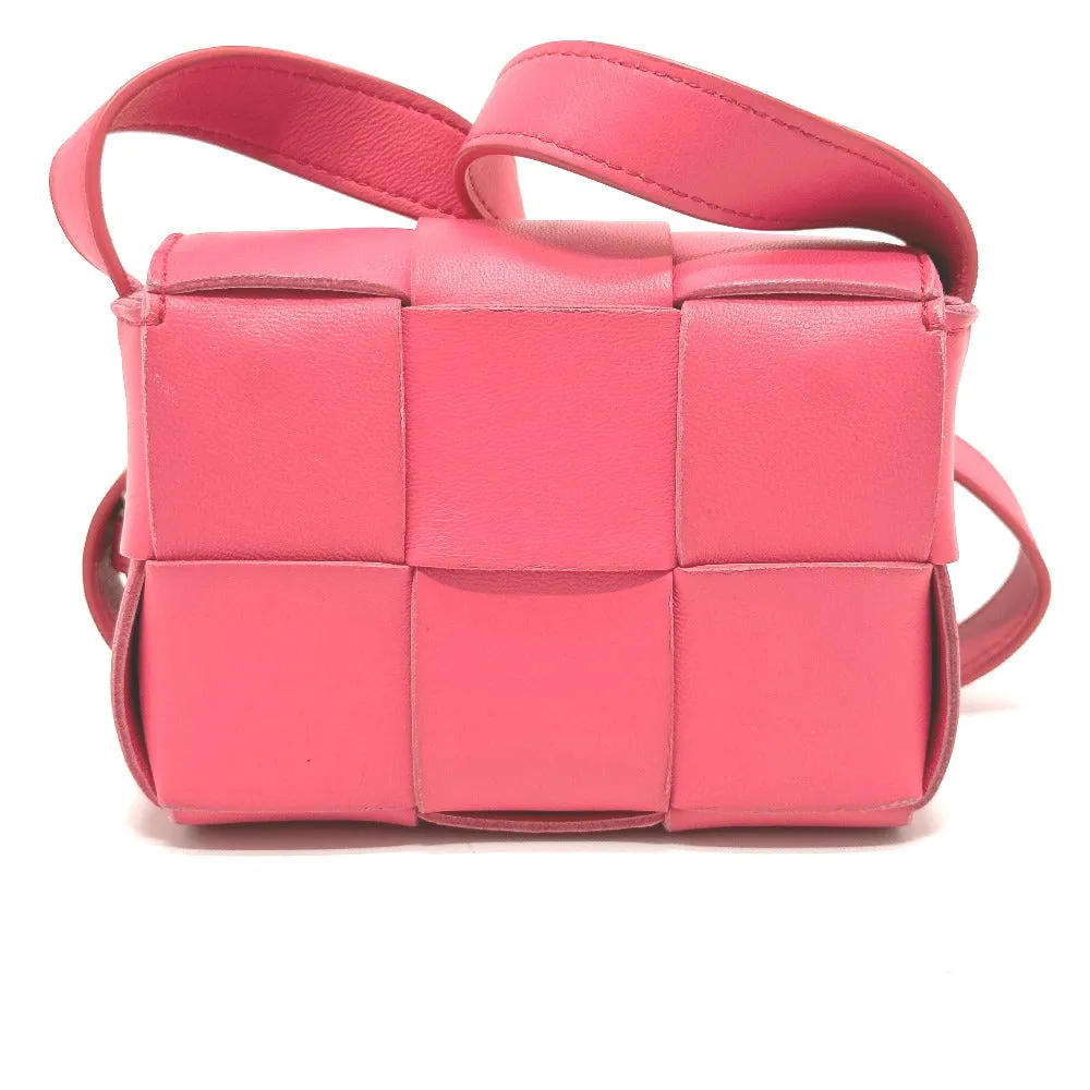 BOTTEGAVENETA Shoulder Bag leather pink MAXI INTRECCIATO cassette mini Women Used