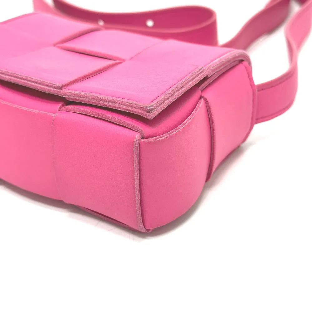 BOTTEGAVENETA Shoulder Bag leather pink MAXI INTRECCIATO cassette mini Women Used
