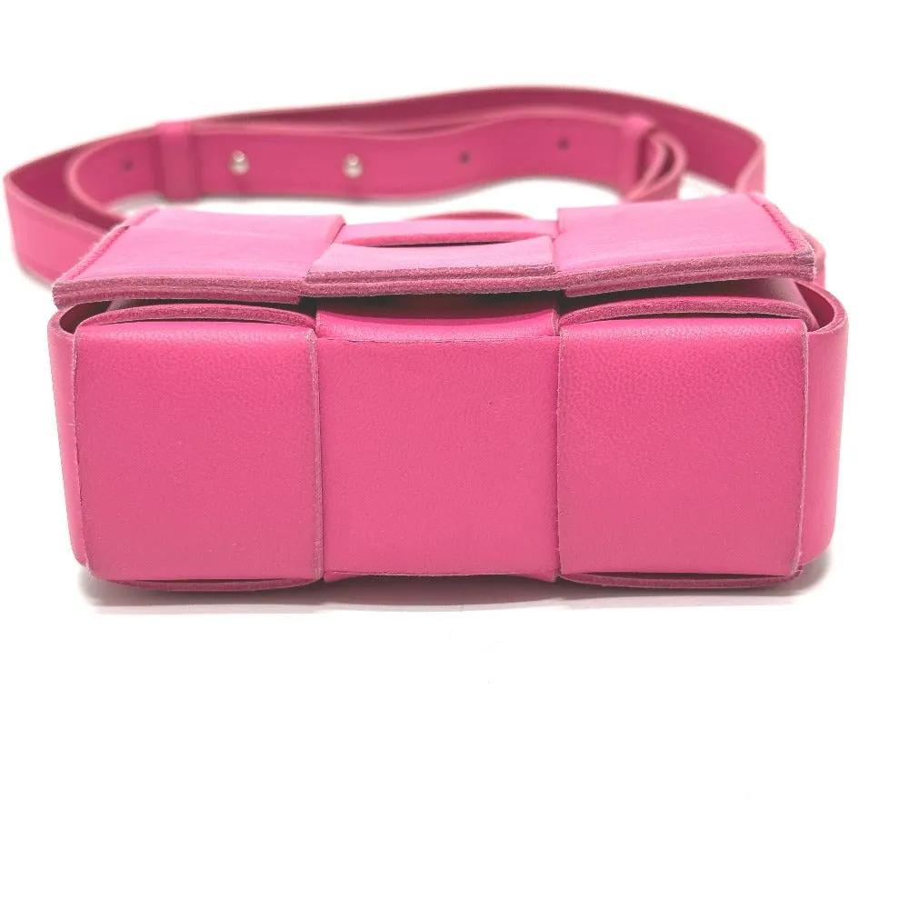BOTTEGAVENETA Shoulder Bag leather pink MAXI INTRECCIATO cassette mini Women Used