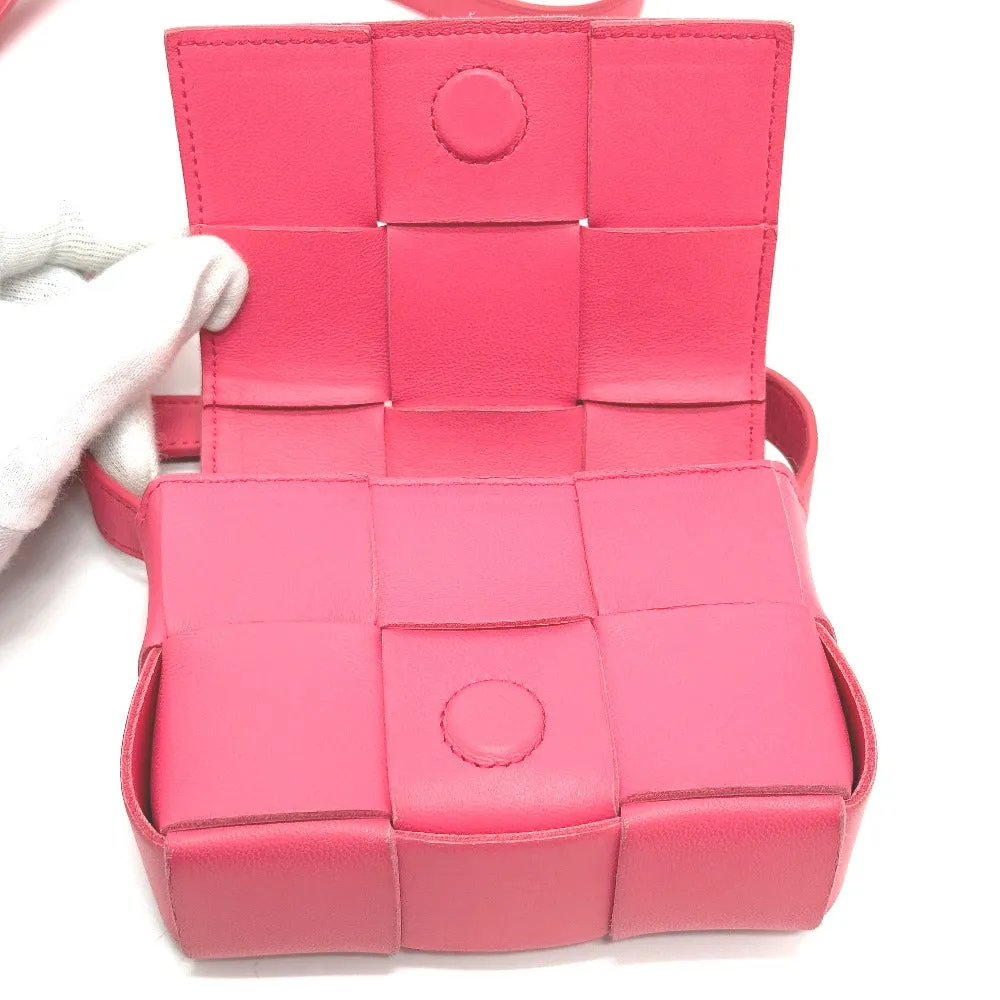 BOTTEGAVENETA Shoulder Bag leather pink MAXI INTRECCIATO cassette mini Women Used