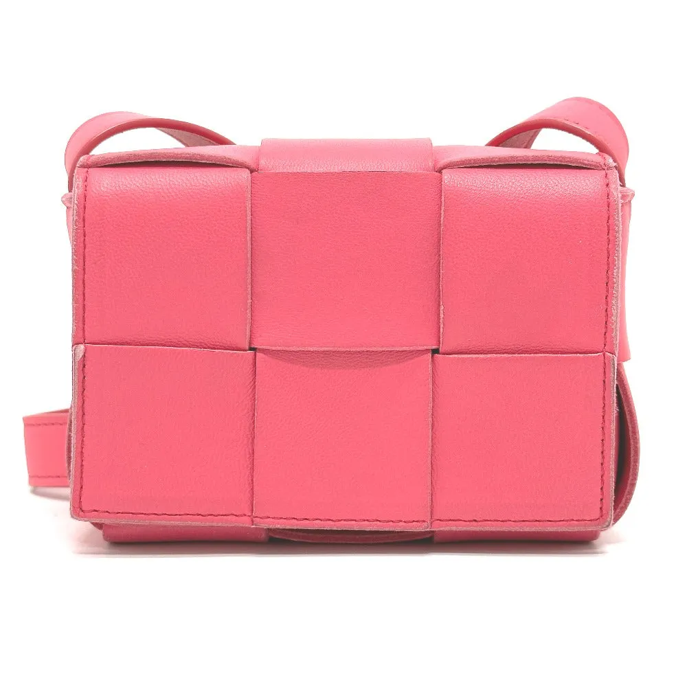 BOTTEGAVENETA Shoulder Bag leather pink MAXI INTRECCIATO cassette mini Women Used