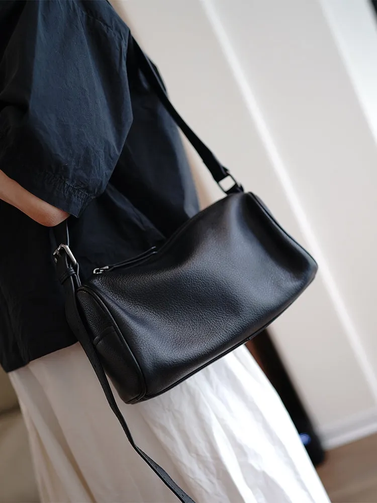Brown Leather Box Shoulder Bag Trendy Women Coffee Cube Crossbody Purse for Women