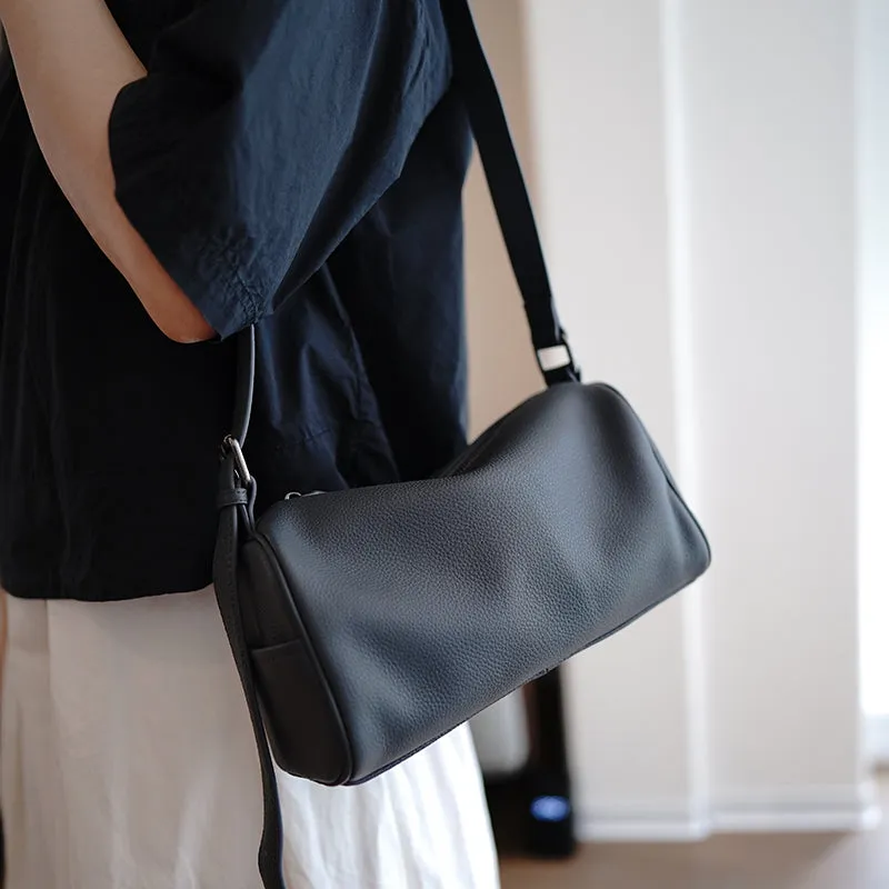 Brown Leather Box Shoulder Bag Trendy Women Coffee Cube Crossbody Purse for Women