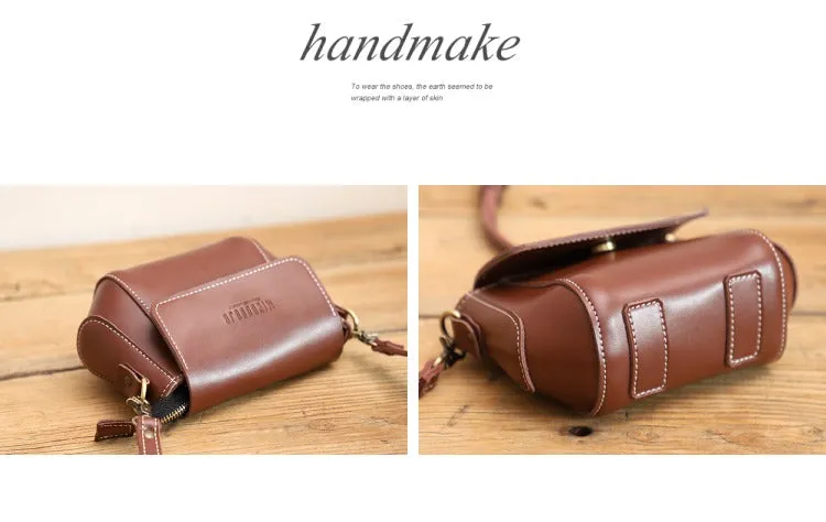 Brown LEATHER Small Cute Side Bag WOMEN SHOULDER BAG Small Crossbody Purse FOR WOMEN