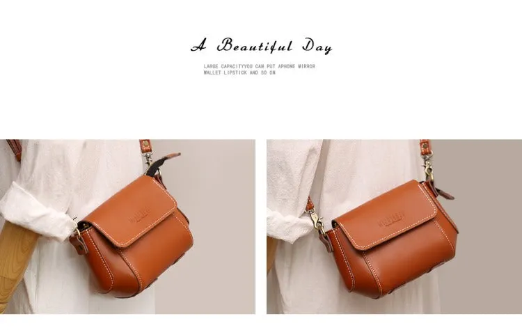 Brown LEATHER Small Cute Side Bag WOMEN SHOULDER BAG Small Crossbody Purse FOR WOMEN