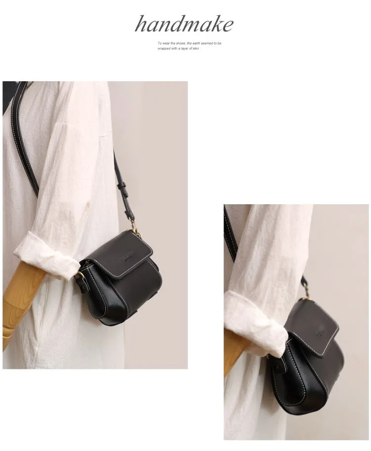 Brown LEATHER Small Cute Side Bag WOMEN SHOULDER BAG Small Crossbody Purse FOR WOMEN