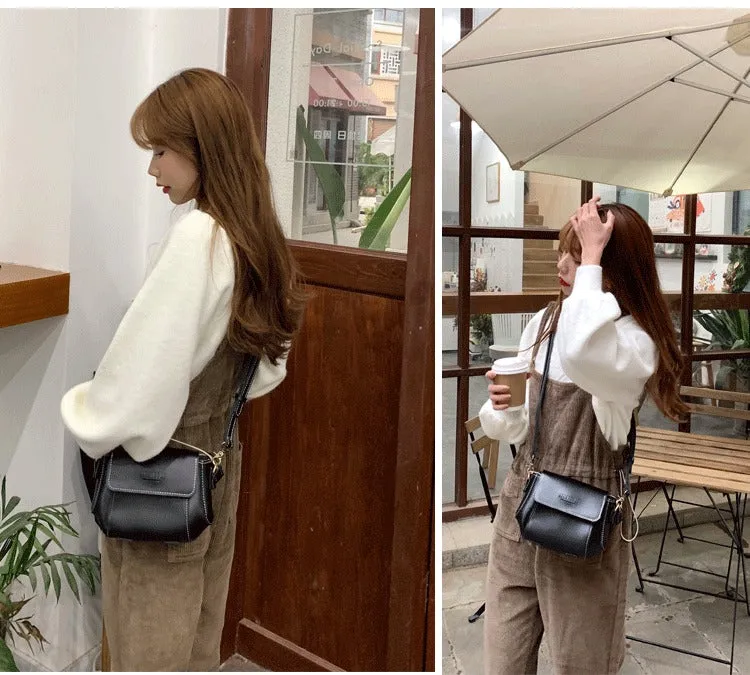 Brown LEATHER Small Cute Side Bag WOMEN SHOULDER BAG Small Crossbody Purse FOR WOMEN