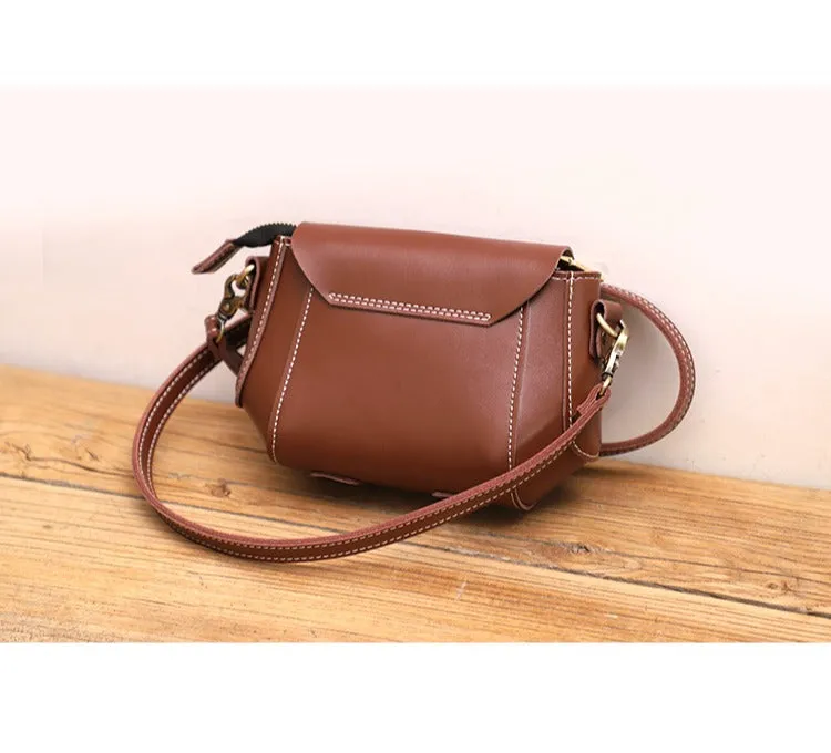 Brown LEATHER Small Cute Side Bag WOMEN SHOULDER BAG Small Crossbody Purse FOR WOMEN