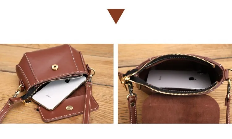 Brown LEATHER Small Cute Side Bag WOMEN SHOULDER BAG Small Crossbody Purse FOR WOMEN