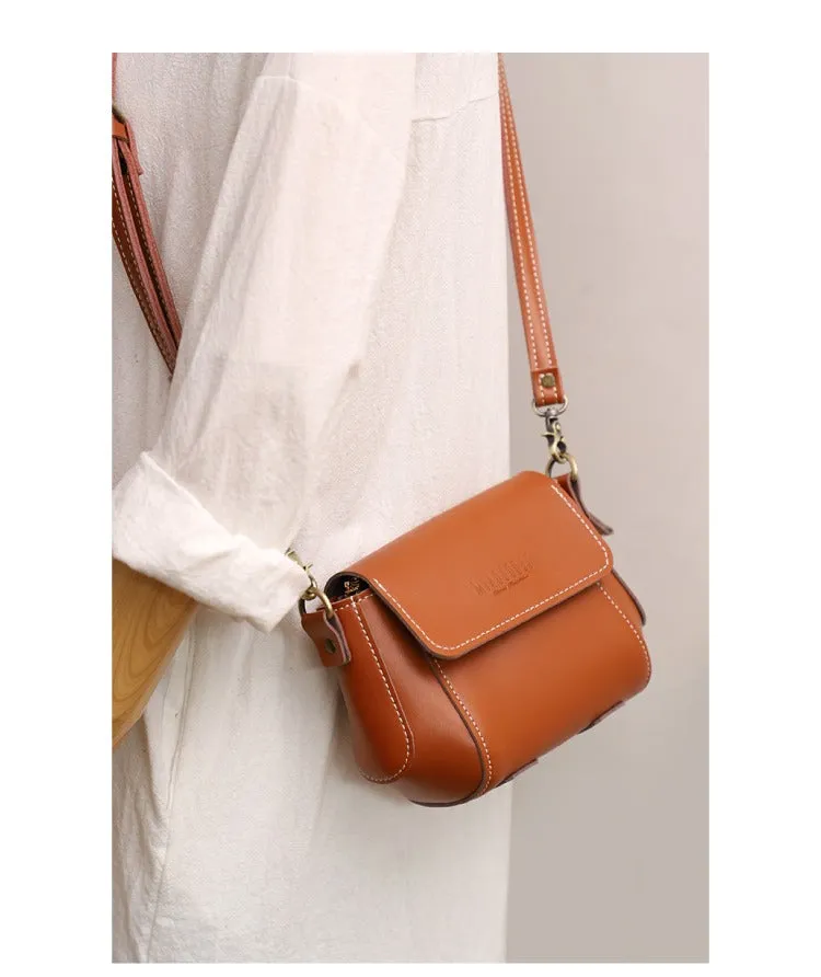 Brown LEATHER Small Cute Side Bag WOMEN SHOULDER BAG Small Crossbody Purse FOR WOMEN
