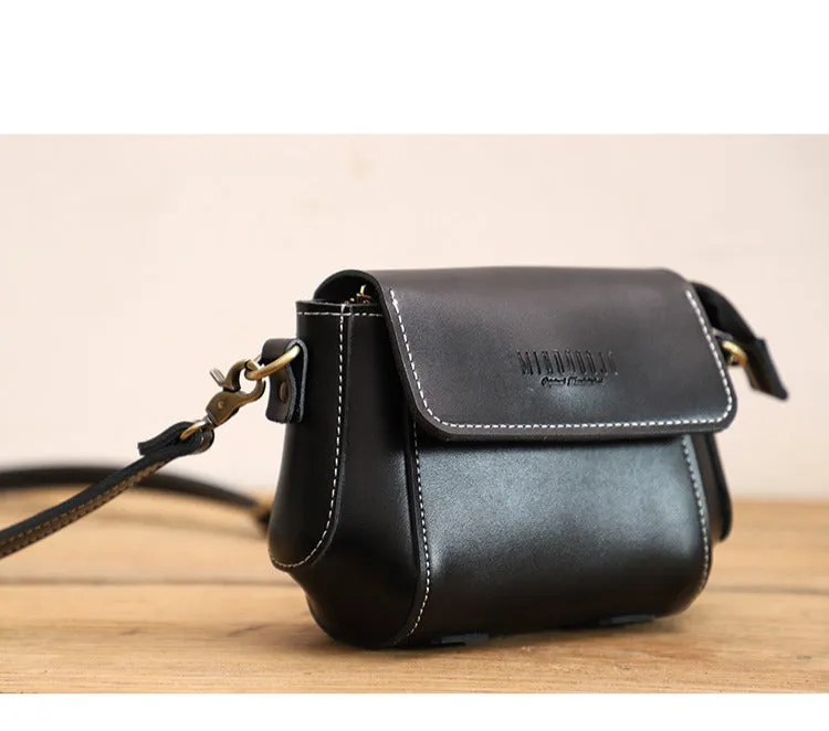 Brown LEATHER Small Cute Side Bag WOMEN SHOULDER BAG Small Crossbody Purse FOR WOMEN