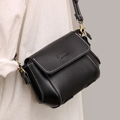 Brown LEATHER Small Cute Side Bag WOMEN SHOULDER BAG Small Crossbody Purse FOR WOMEN