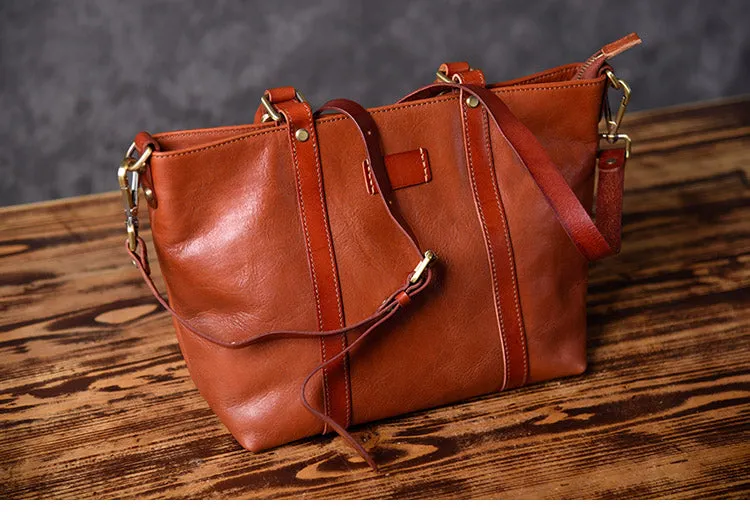 Brown Leather Women Handbag Work Bag Shoulder Bag For Women