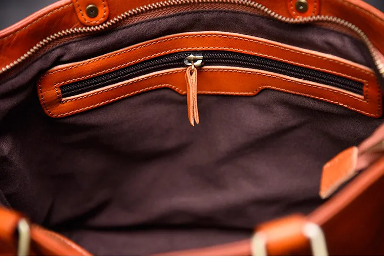 Brown Leather Women Handbag Work Bag Shoulder Bag For Women