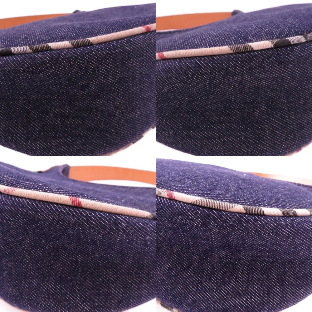 BURBERRY Shoulder Bag denim Navy Nova Check Women Used