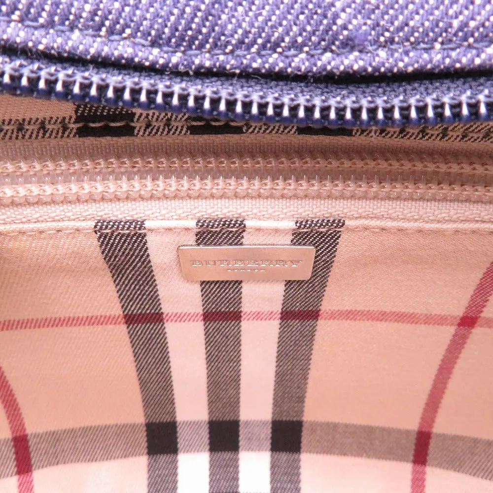 BURBERRY Shoulder Bag denim Navy Nova Check Women Used