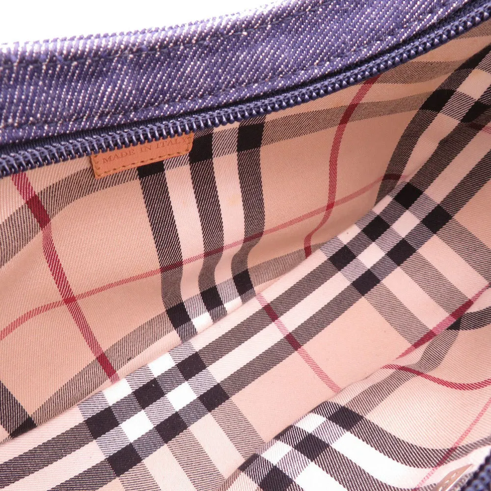 BURBERRY Shoulder Bag denim Navy Nova Check Women Used