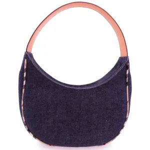 BURBERRY Shoulder Bag denim Navy Nova Check Women Used
