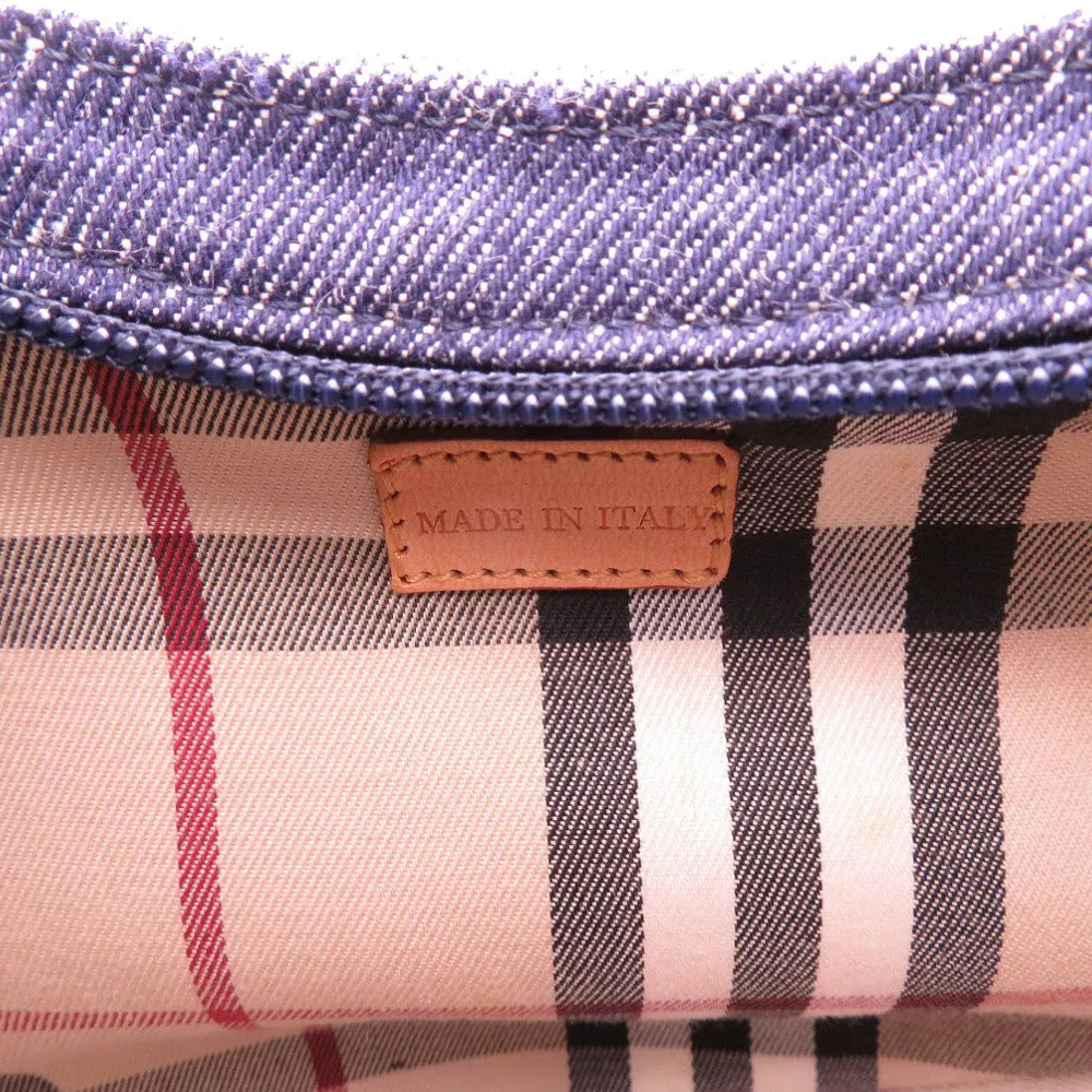BURBERRY Shoulder Bag denim Navy Nova Check Women Used