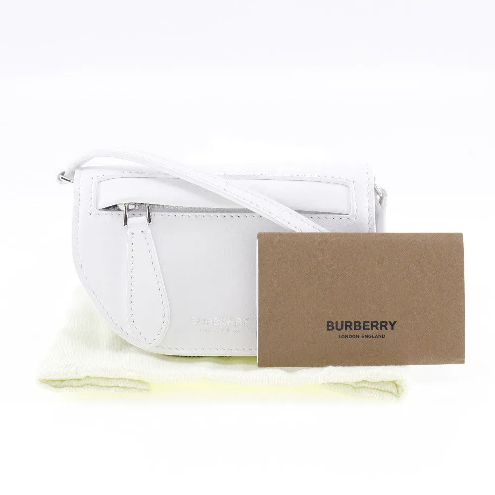 BURBERRY Shoulder Bag leather White Olympia Mini Shoulder Women Used