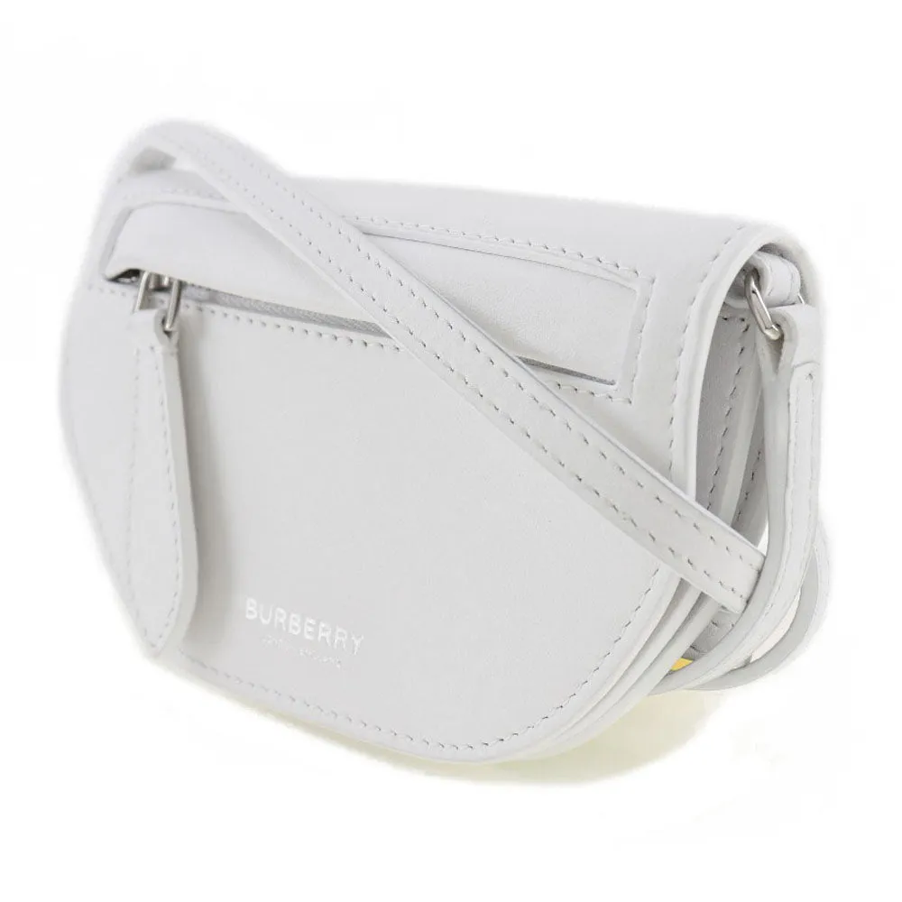 BURBERRY Shoulder Bag leather White Olympia Mini Shoulder Women Used