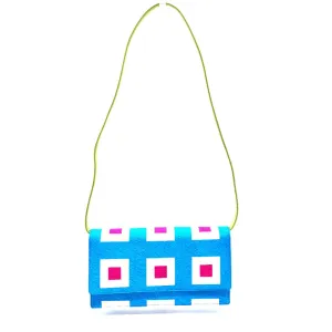 BVLGARI Shoulder Bag Leather / nylon blue Overall handle Women Used