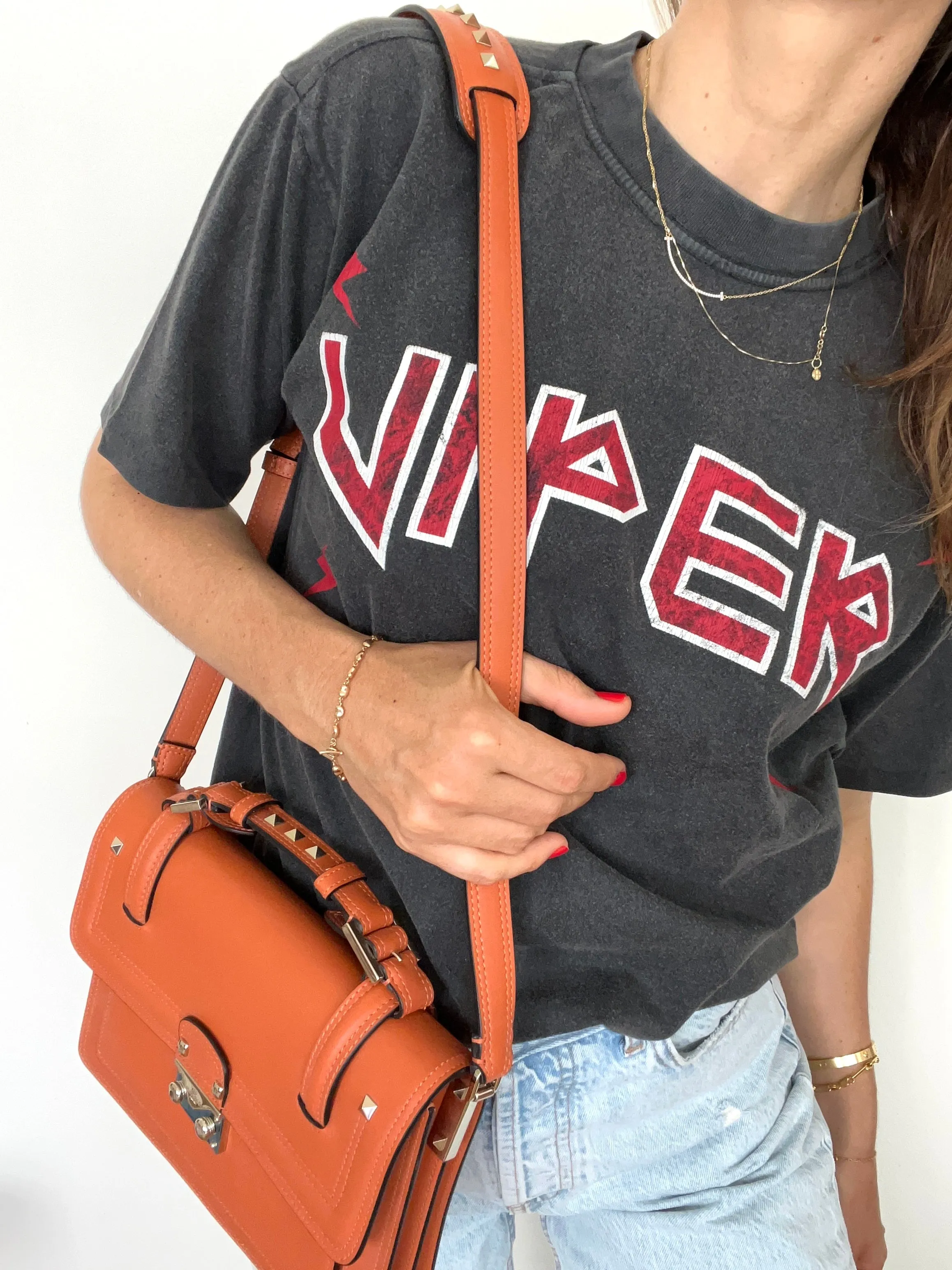 Cabana Small leather shoulder bag with studs