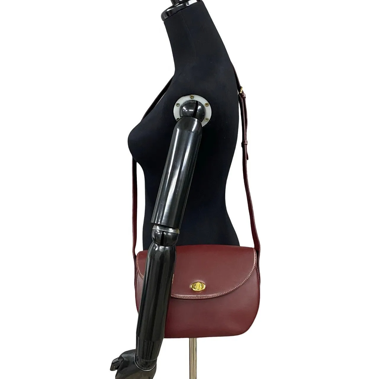 CARTIER Shoulder Bag leather Red Must Line