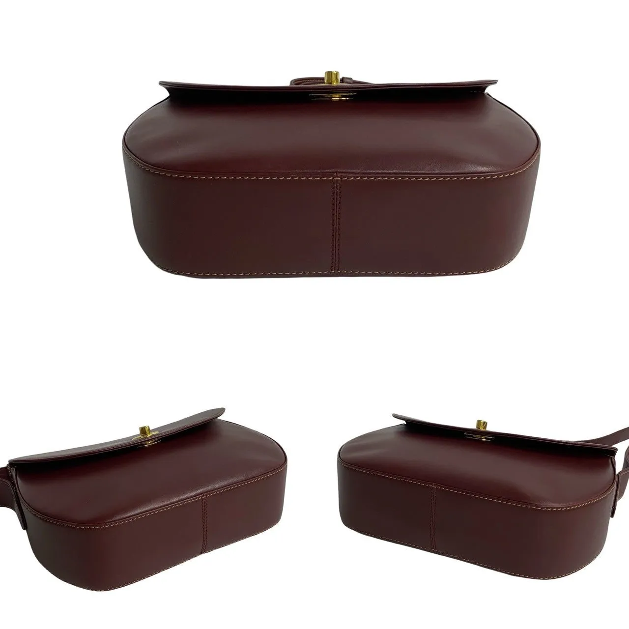 CARTIER Shoulder Bag leather Red Must Line