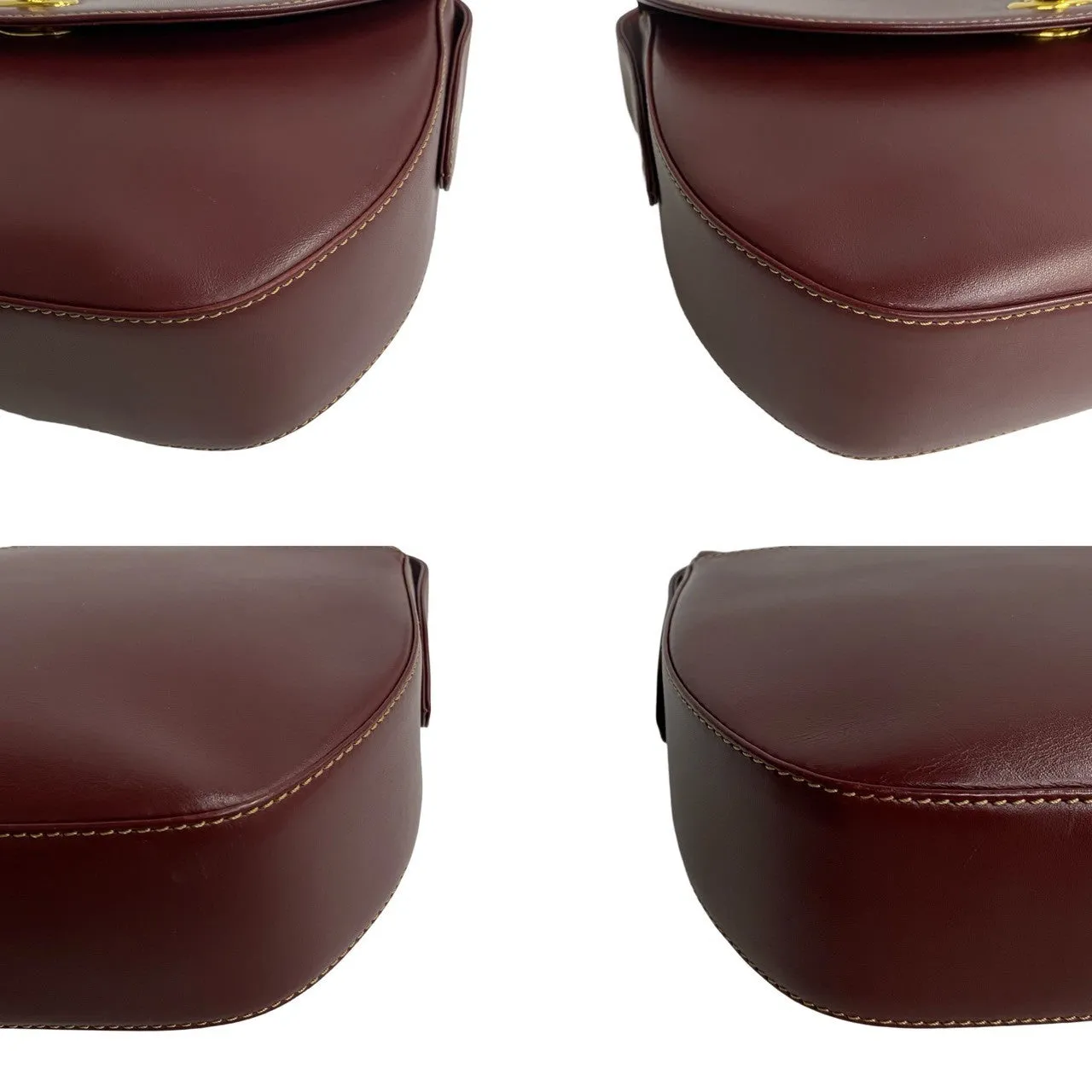 CARTIER Shoulder Bag leather Red Must Line