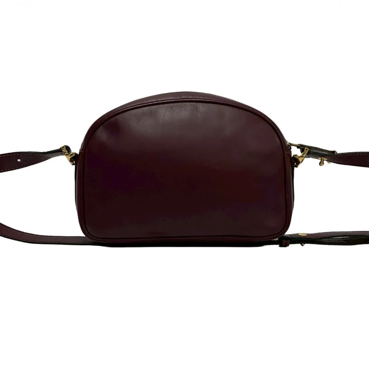CARTIER Shoulder Bag leather wine-red Must Line