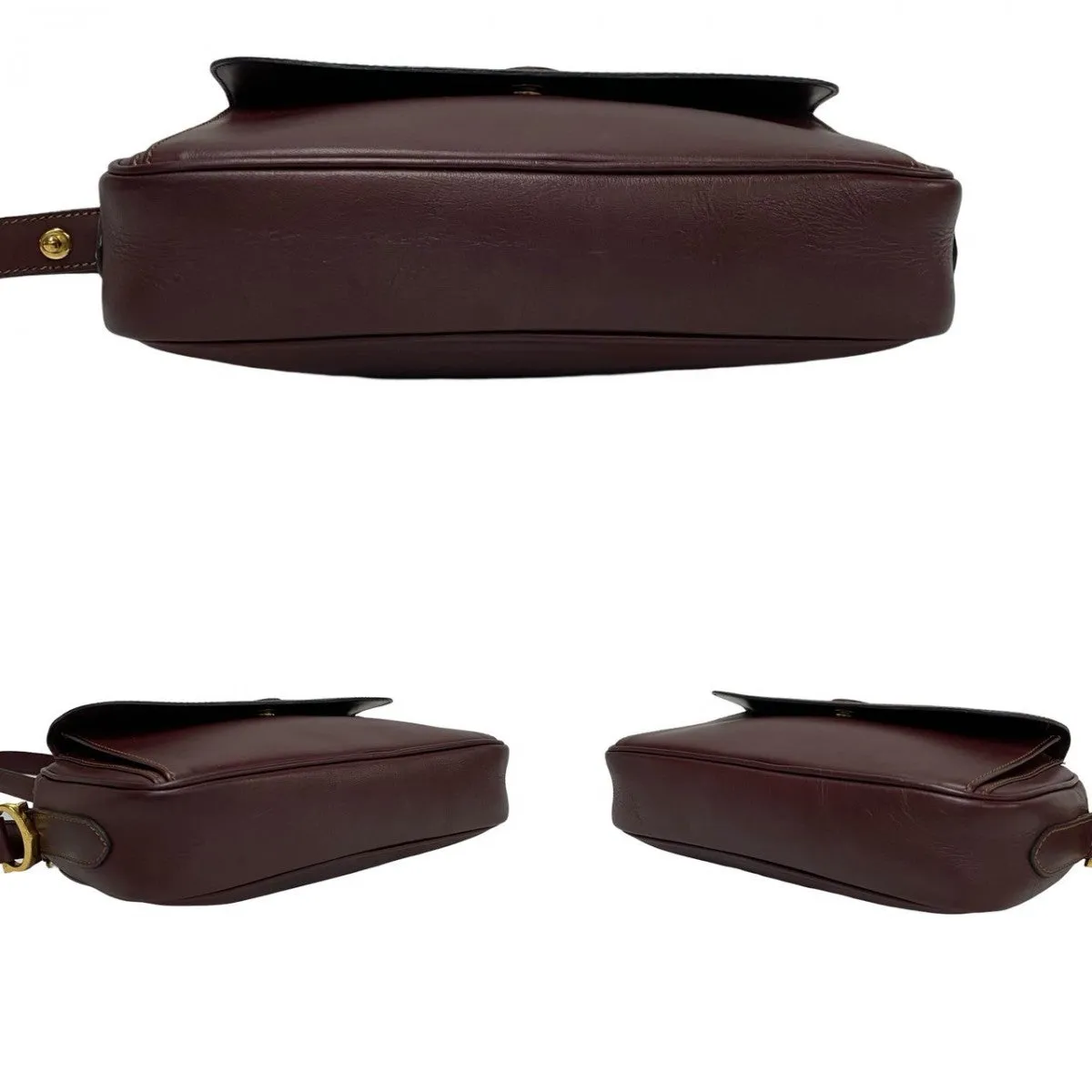 CARTIER Shoulder Bag leather wine-red Must Line